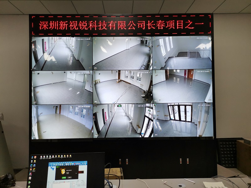 長春吉大慧谷消防控制室46寸3.5mm3X3機柜案例